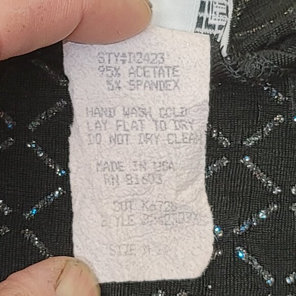 824. LA Belle Sleeveless Dress Black Sz M - Picture 7 of 7